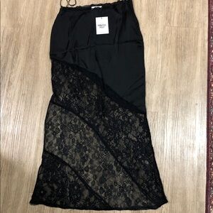 New Princess Polly Castillo maxi Black Lace Skirt size 4